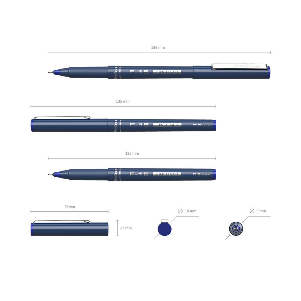 картинка Ручка капиллярная, 0,6 мм, синяя, "F-15", Erich Krause, 37065 от магазина Альфанит в Кунгуре