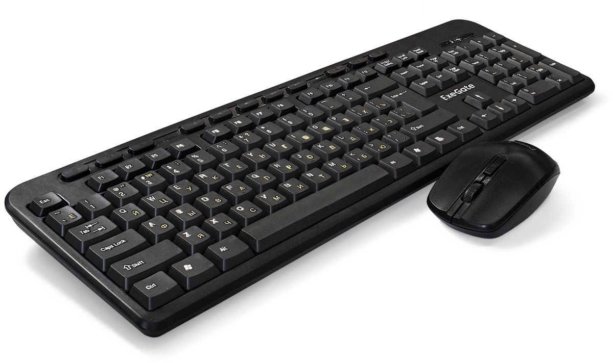 картинка Комплект беспроводной (клавиатура + мышь) ExeGate Professional Standard Combo MK240, черный от магазина Альфанит в Кунгуре