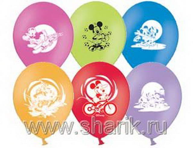 картинка Набор шаров воздушных  5 шт, с рисунком, "Микки Маус", 1111-0282 от магазина Альфанит в Кунгуре