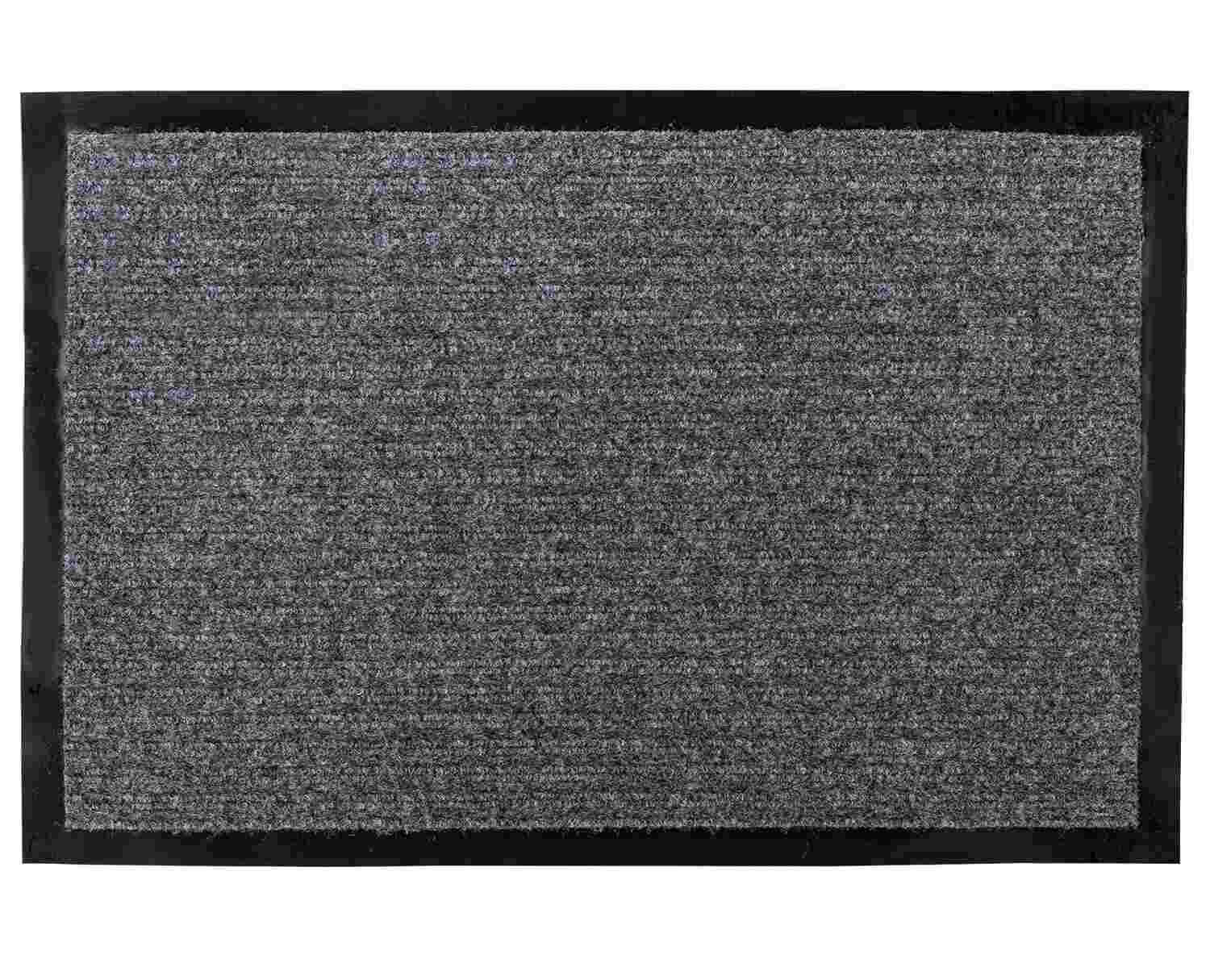 картинка Коврик входной 40*60 см, ворс, влаго-грязезащитный, 7 мм, ребристый, серый, LAIMA, 602861 от магазина Альфанит в Кунгуре