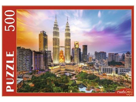 картинка Пазл 500 эл., "Малайзия. Башни Петронас на закате", Рыжий кот, ГИП500-0610 от магазина Альфанит в Кунгуре
