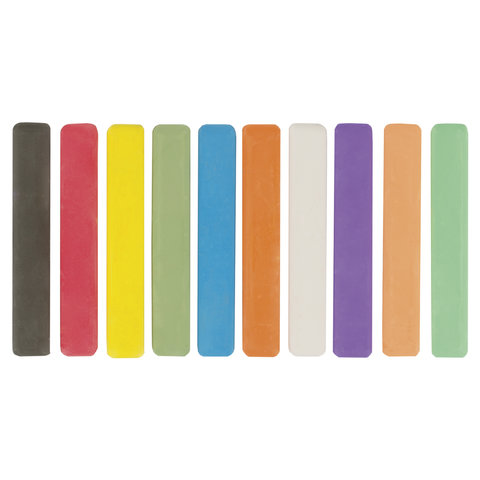 картинка Мел цветной, 10 шт, квадратный, в коробке, ПИФАГОР, 221168 от магазина Альфанит в Кунгуре