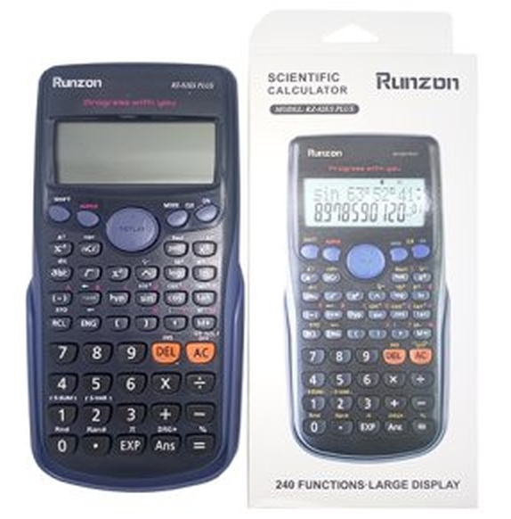 картинка Калькулятор инженерный, 12 разрядов, 16*8 см, синий/черный, "RZ-82EES", Runzon, 328907, DC-451 от магазина Альфанит в Кунгуре