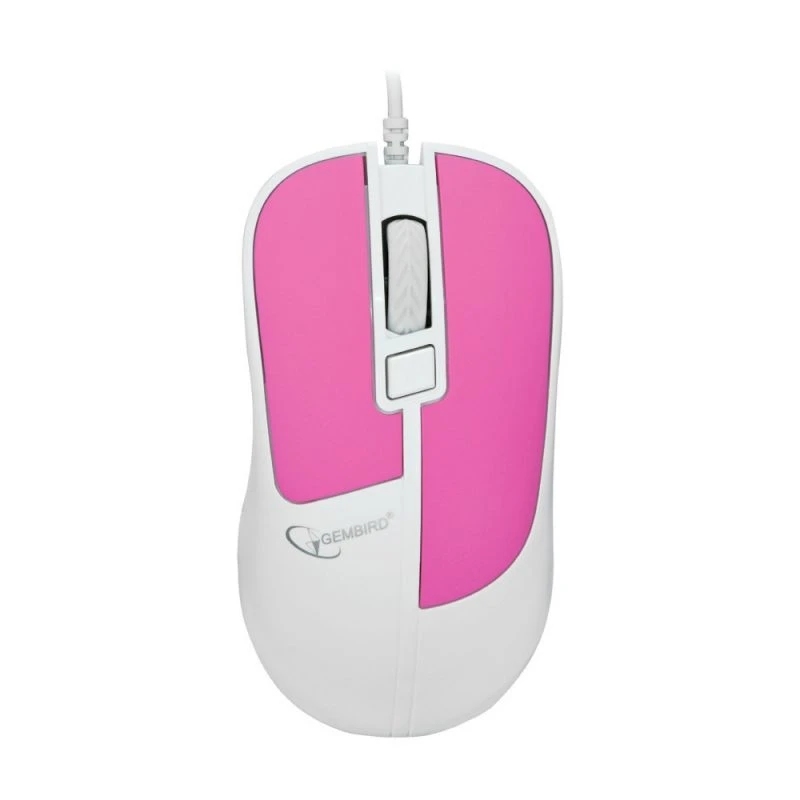 картинка Мышь проводная Gembird 410, 800-1600 dpi, USB, белый/розовый, soft-touch, MOP-410-P от магазина Альфанит в Кунгуре