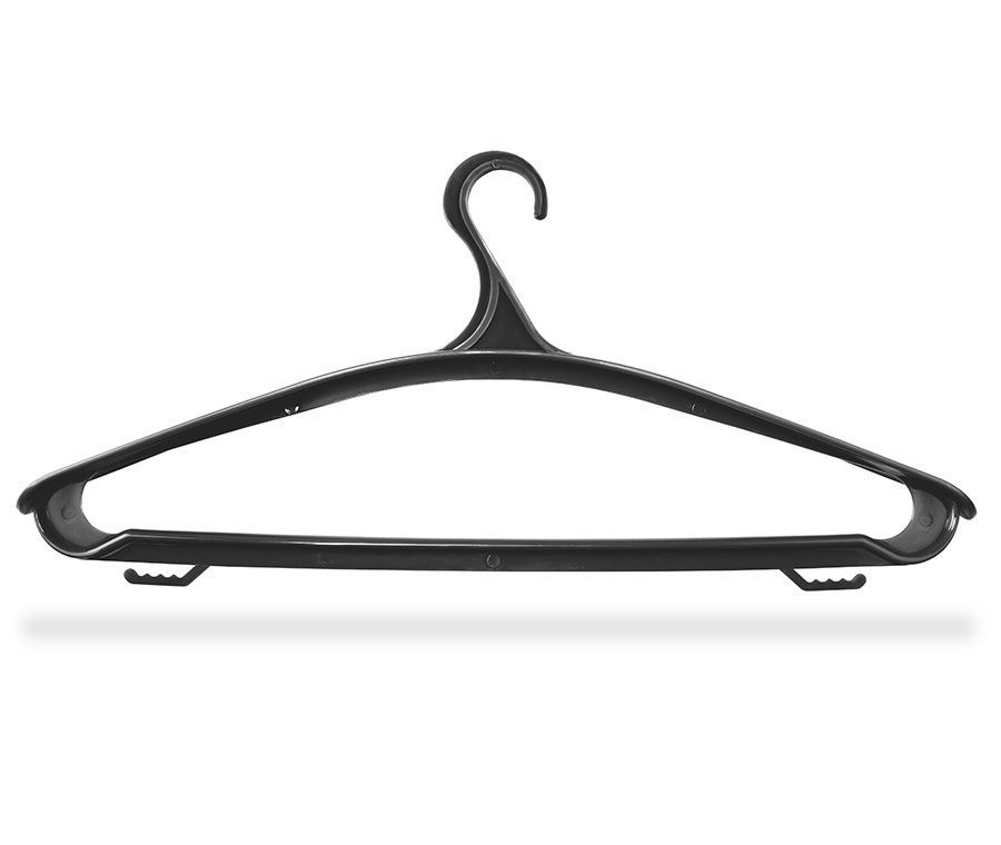 картинка Вешалка-плечики, 52-54 размер, для верхней одежды, пластик, черный, ИРБИТ, 130-00348 от магазина Альфанит в Кунгуре