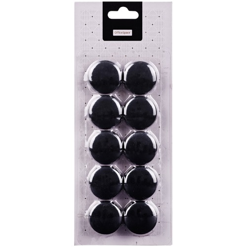 картинка Набор магнитов для доски 10 шт, 3 см, черный, OfficeSpace, MN30_7249 от магазина Альфанит в Кунгуре