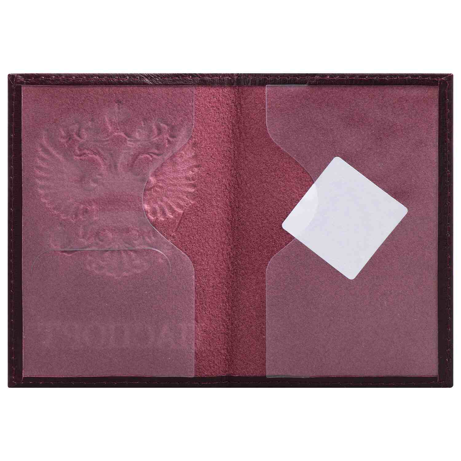 картинка Обложка для паспорта, кожа натуральная, темно-бордовый, "Герб. Virginia", BRAUBERG, 237199 от магазина Альфанит в Кунгуре