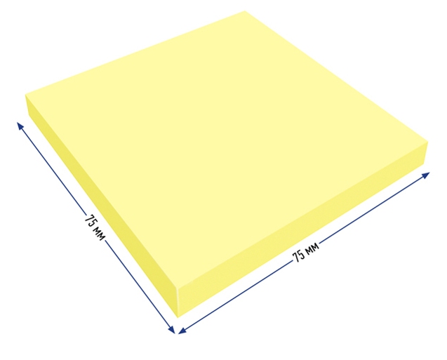 картинка Бумага для заметок с клеевым краем, 7,5*7,5 см, 80 л, желтый неон, "Ultra Sticky", Berlingo, LSn_39200 от магазина Альфанит в Кунгуре