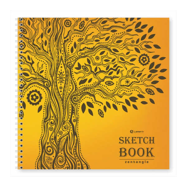 картинка Скетчбук, 20*20 см, 50 л, 100 г/м2, спираль, твердая обложка, "Дерево жизни", Lamark, 22915 от магазина Альфанит в Кунгуре