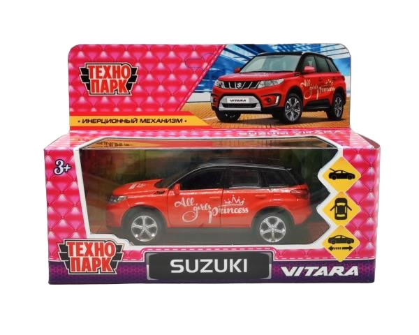 картинка Машина, 12 см, инерция, металл, красный, в коробке, для девочек, "SUZUKI VITARA", ТехноПарк, 347842, 10271435 от магазина Альфанит в Кунгуре