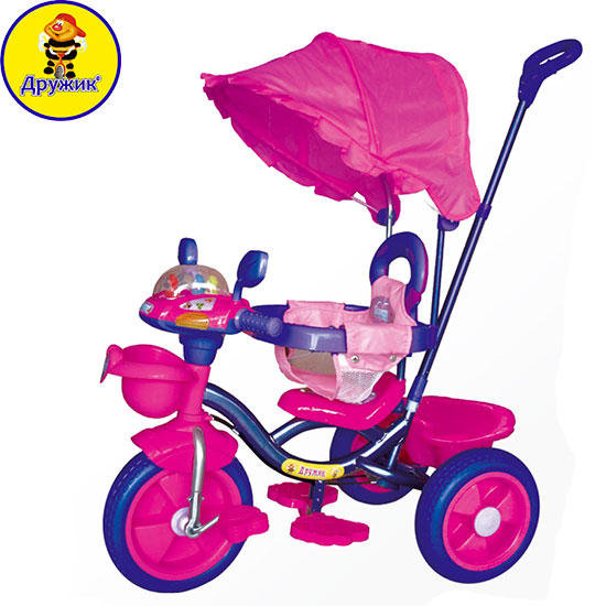 картинка Велосипед 3-х колесный, розовый, "Дружик", LT208-1-1 от магазина Альфанит в Кунгуре
