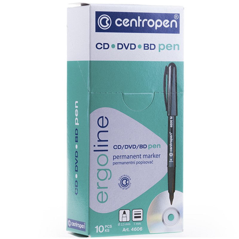 картинка Маркер для дисков, 1 мм, черный, "CD-Pen", CENTROPEN, 4606/1Ч (2606) от магазина Альфанит в Кунгуре