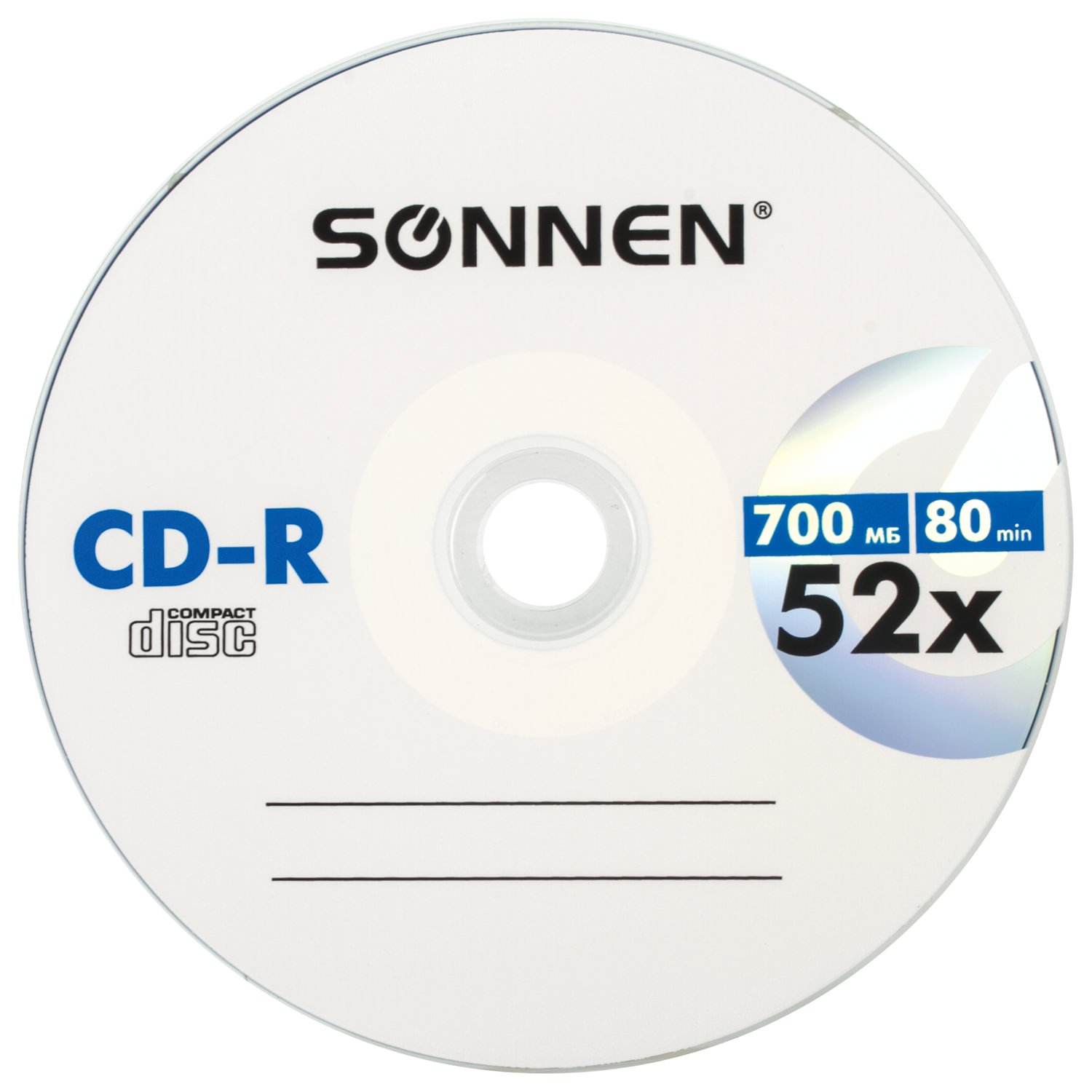 картинка Диск CD-R SONNEN, 1 шт, 52х, 700 Mb, 512573 от магазина Альфанит в Кунгуре
