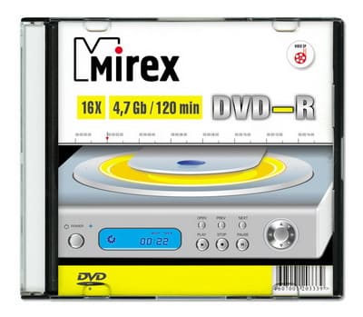 картинка Диск DVD-R Mirex Slim, 1 шт, 16x 4.7 Gb, сидибокс от магазина Альфанит в Кунгуре