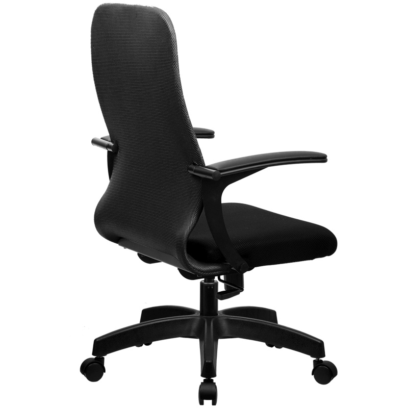 картинка Кресло офисное МЕТТА "SU-СP-10 PL", ткань, черный, низкая спинка-сетка, z308967347/z312458022 от магазина Альфанит в Кунгуре
