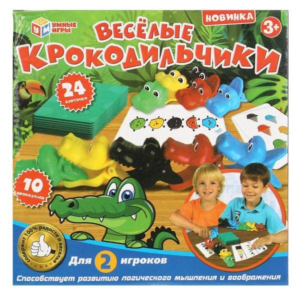 картинка Игра настольная, 24 карточки, "Веселые крокодильчики", Умные игры, 2002к346-R от магазина Альфанит в Кунгуре