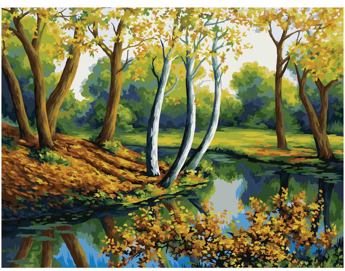картинка Картина по номерам, 40*50 см, на подрамнике, "Лесная река", Три совы, КХ4050_53896 от магазина Альфанит в Кунгуре