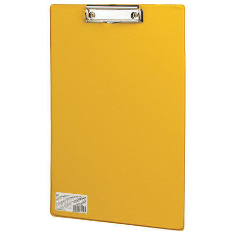 картинка Доска-планшет с верхним прижимом, А4, картон, желтый, "Comfort", BRAUBERG, 222662 от магазина Альфанит в Кунгуре