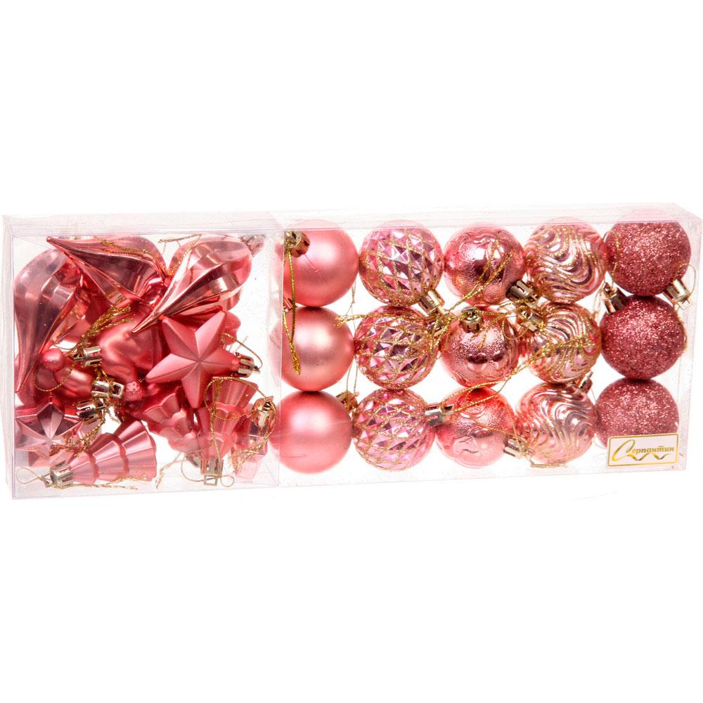 картинка Набор подвесок новогодних, 30 шт, 4 см, пластик, розовое золото, "Elegant shine", Серпантин, 201-3191, 11460724 от магазина Альфанит в Кунгуре