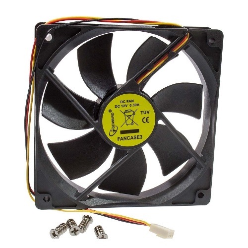 картинка Вентилятор 120мм Gembird FANCASE3/BALL (120x120x25, подшипник, 3 pin, провод 30 см) от магазина Альфанит в Кунгуре