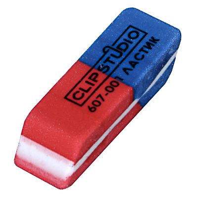 картинка Ластик, 8*13*40 мм, красно-синий, искусственный каучук, прямоугольный, скошенные края, ClipStudio, 607-001 от магазина Альфанит в Кунгуре