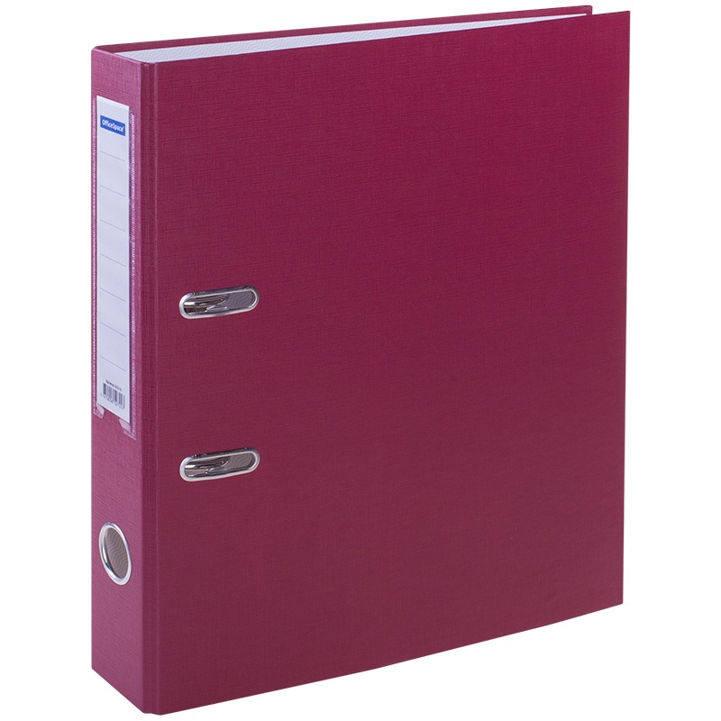 картинка Папка-регистратор, А4, корешок 50 мм, до 450 л, бумвинил, бордовый, с карманом, OfficeSpace, 162570 от магазина Альфанит в Кунгуре