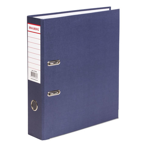 картинка Папка-регистратор, А4, корешок 75 мм, до 500 л, бумага, синий, без кармана, "ECO", BRAUBERG, 221396 от магазина Альфанит в Кунгуре