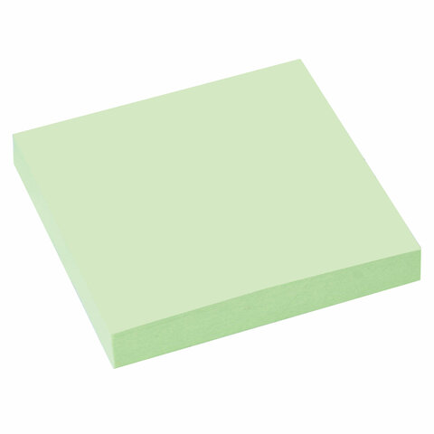 картинка Бумага для заметок с клеевым краем, 7,6*7,6 см, 100 л, зеленый, STAFF, 126498 от магазина Альфанит в Кунгуре