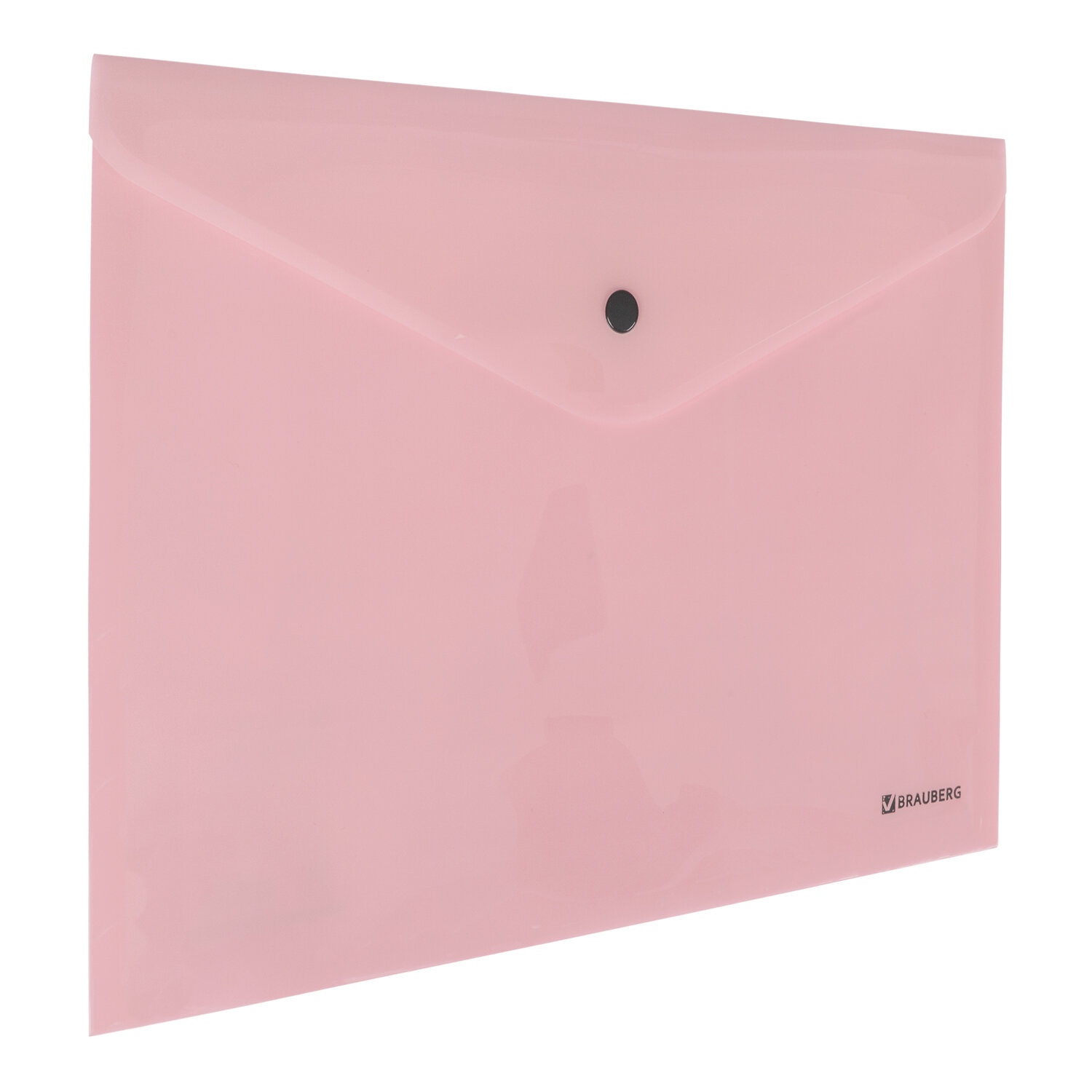 картинка Папка-конверт на кнопке, А4, 180 мкм, до 100 л, пластик, персиковый, "Pastel", BRAUBERG, 270475 от магазина Альфанит в Кунгуре
