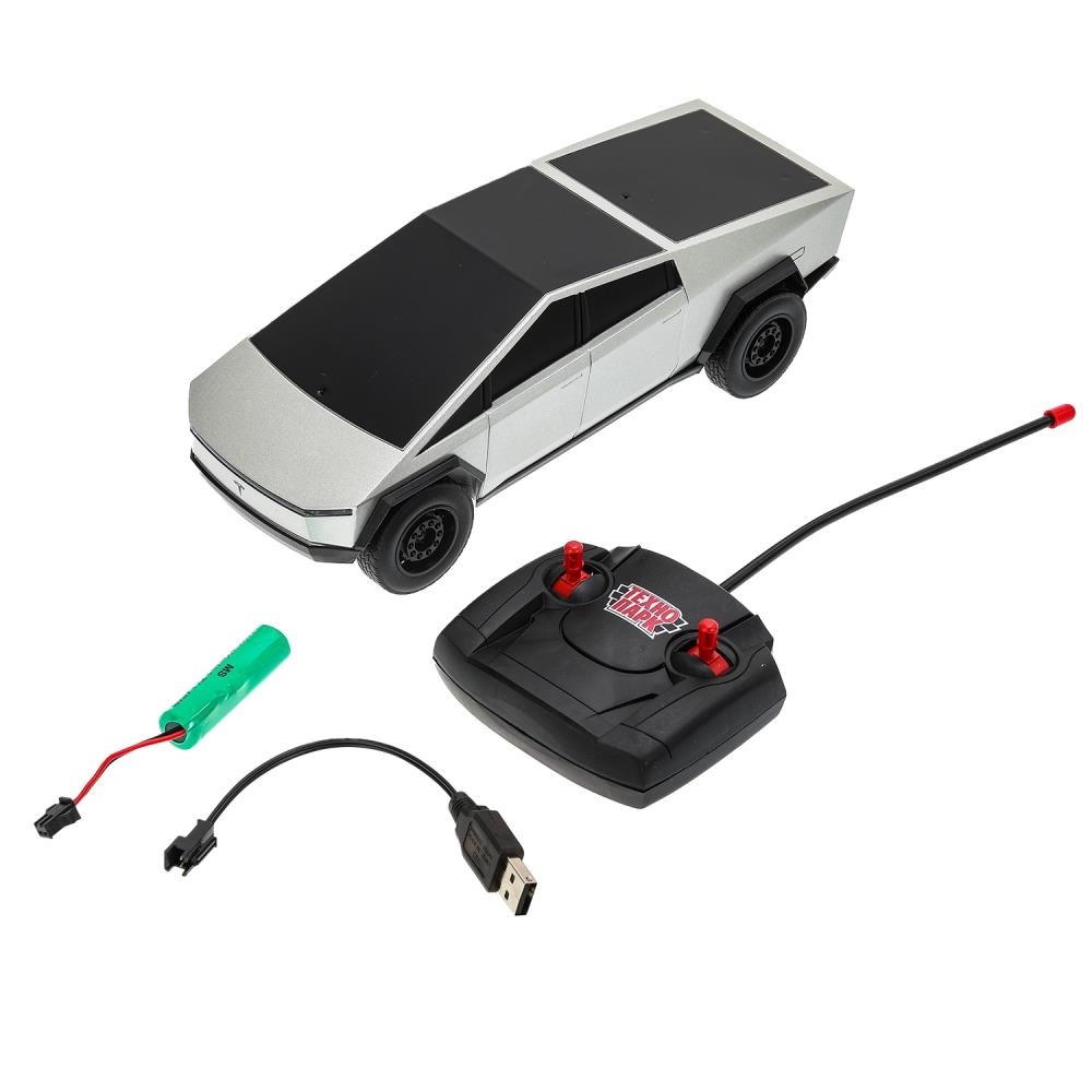 картинка Машина, 24,5 см, на управлении, свет, пластик, черный/серебро, "Tesla cybertruck", ТехноПарк, ELPICK-24L-GY, 381221 от магазина Альфанит в Кунгуре