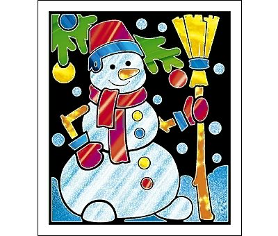 картинка Аппликация из фольги, 19*22 см, "Снеговик", Рыжий кот, А-8677 от магазина Альфанит в Кунгуре