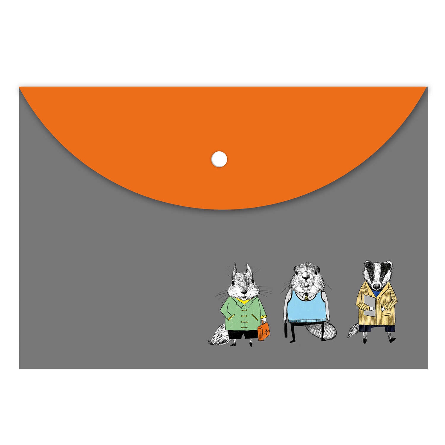 картинка Папка-конверт на кнопке, А4, 180 мкм, с рисунком, "Стильные животные", Феникс+, 62005 от магазина Альфанит в Кунгуре