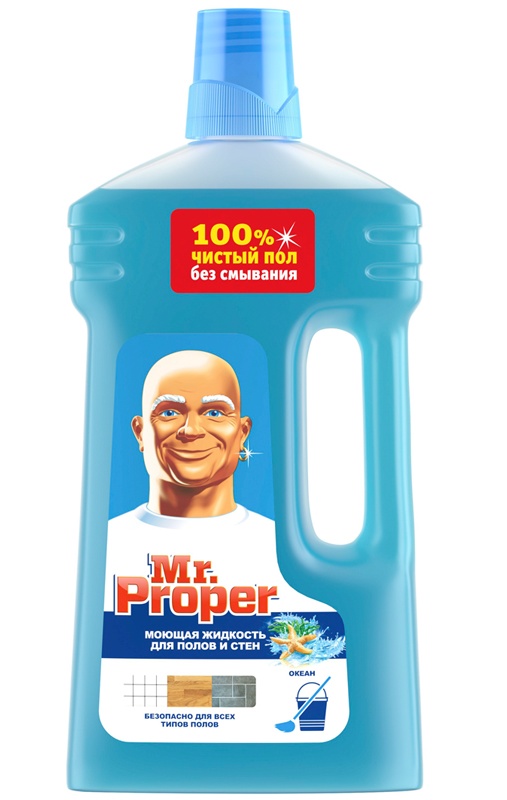 картинка Средство для мытья пола и стен, 1 л, жидкий, бутыль, "Океан", Mr.Proper от магазина Альфанит в Кунгуре