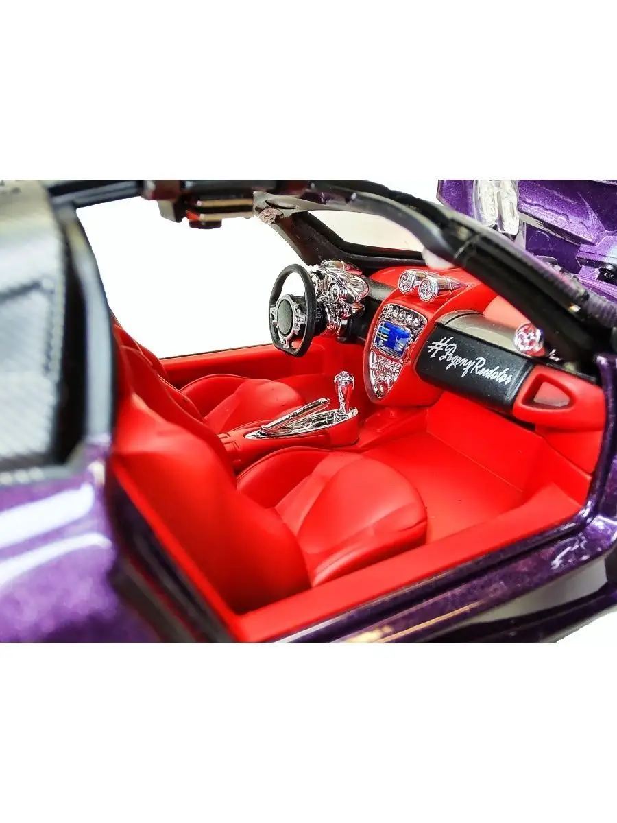 картинка Машина, 20 см, инерция, свет, звук, металл, фиолетовый, на батарейках, "Pagani Huayra Roadster", CZ145 от магазина Альфанит в Кунгуре