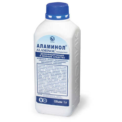 картинка Средство дезинфицирующее, 1 л, бутыль, концентрат, "Аламинол", ш/к 20042, УЦЕНКА от магазина Альфанит в Кунгуре