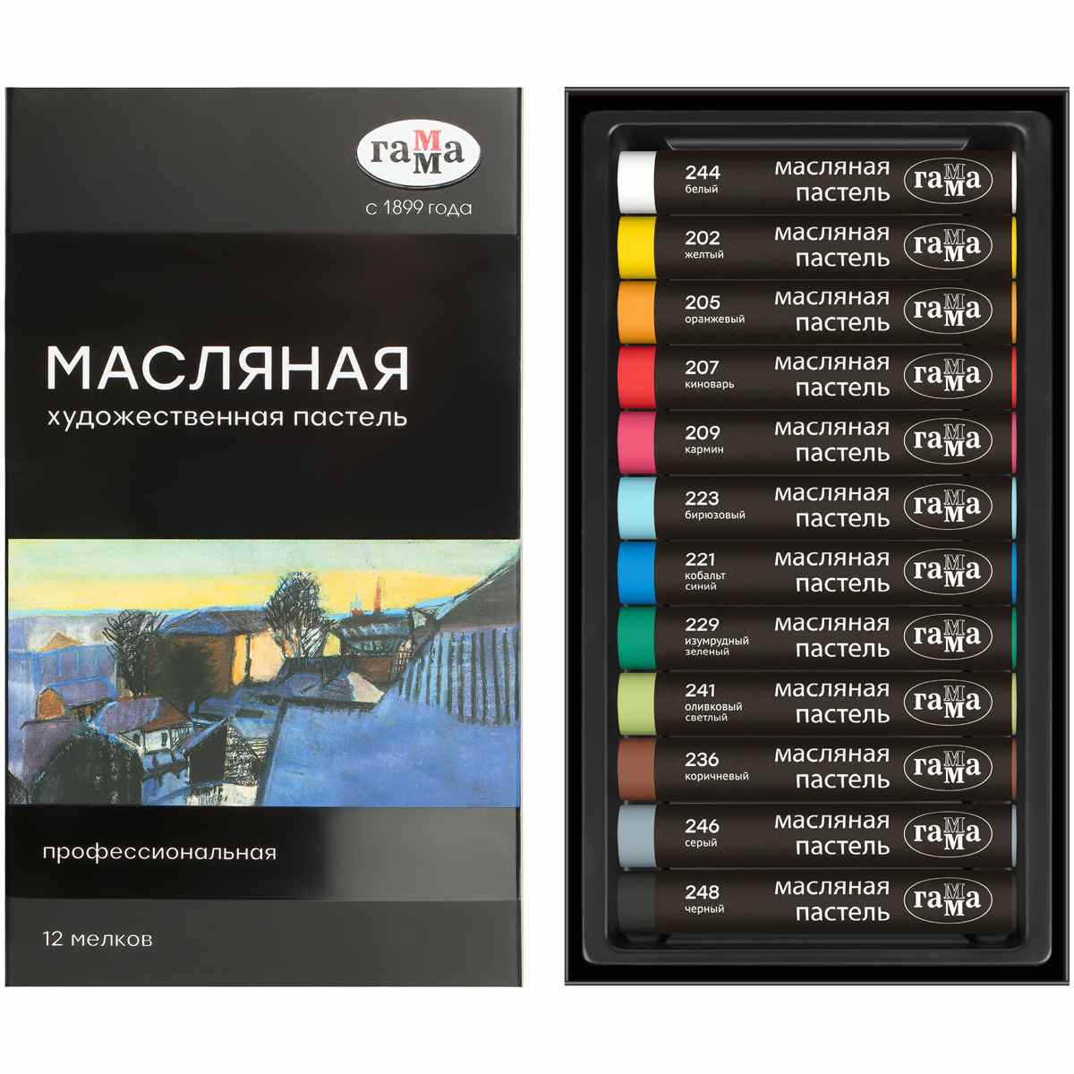 картинка Пастель масляная, 12 цв, коробка, художественная, Гамма, 5042312 от магазина Альфанит в Кунгуре