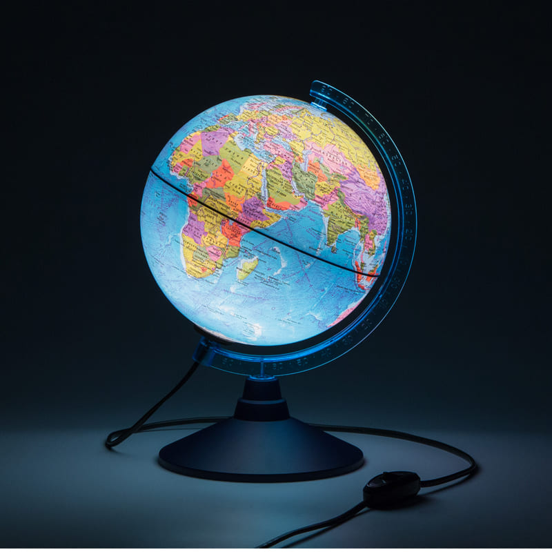 картинка Глобус политический, 21 см, с подсветкой, на подставке, Globen, Ке012100180 от магазина Альфанит в Кунгуре