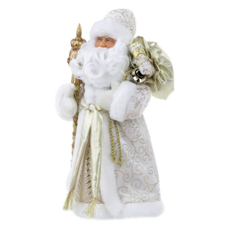 картинка Дед Мороз в золотистой шубе, 15,5x8,5x31,5 см, пластик, Феникс Презент, 86567 от магазина Альфанит в Кунгуре