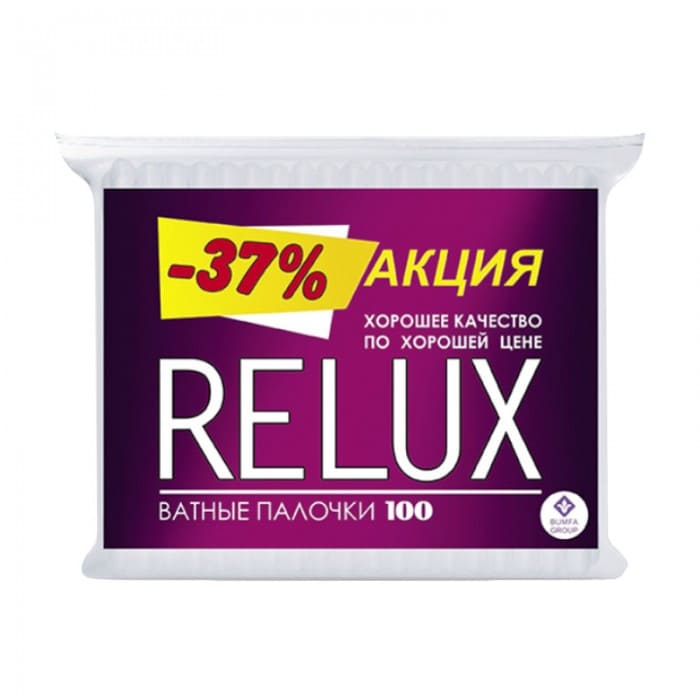 картинка Ватные палочки, 100 шт, в пакете, Relux, 1205 от магазина Альфанит в Кунгуре