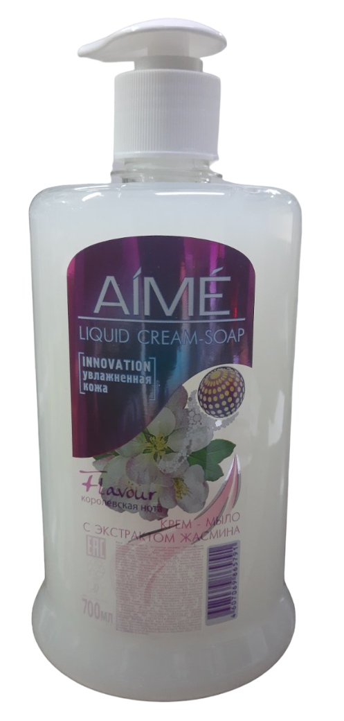 картинка Крем-мыло, 700 мл, бутыль с дозатором, "С экстрактом жасмина", AIME, 01217 от магазина Альфанит в Кунгуре