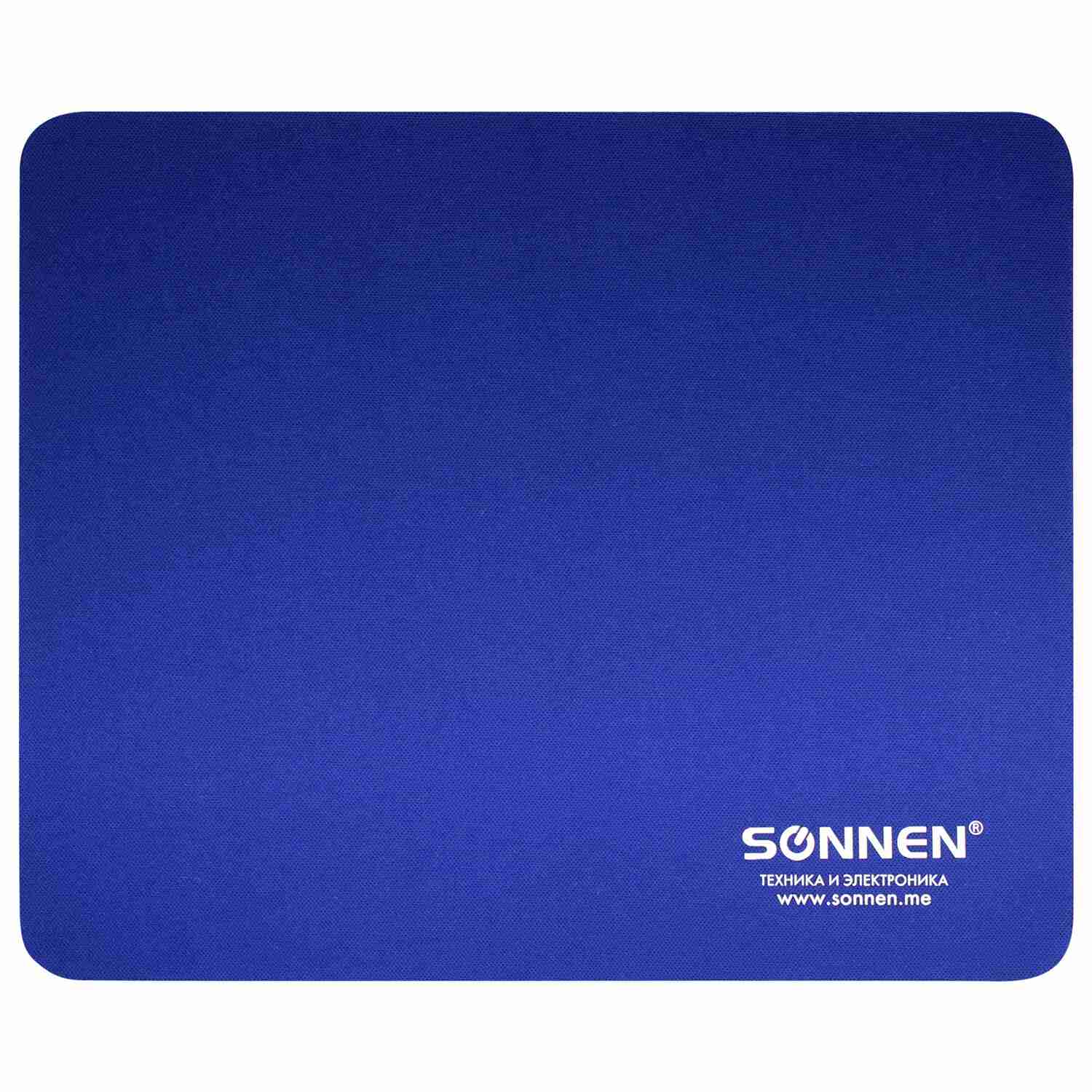 картинка Коврик для мыши SONNEN "BLUE", 220*180*3 мм, ткань/резина, 513308 от магазина Альфанит в Кунгуре
