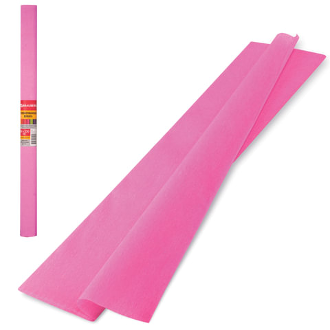 картинка Бумага гофрированная, 50*250 см, 1 л, 1 цв, 32 г/м2, розовый, BRAUBERG, 126532 от магазина Альфанит в Кунгуре