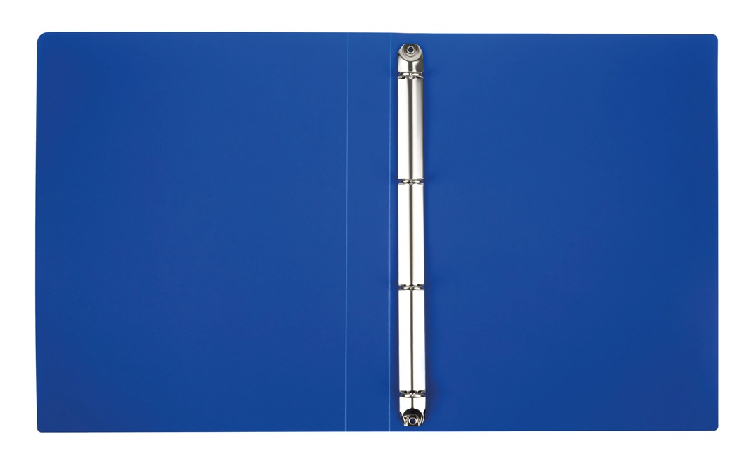 картинка Папка на 4-х кольцах, А4, 500 мкм, корешок 40 мм, до 250 л, пластик, синий, СТАММ, ММ-32185 от магазина Альфанит в Кунгуре