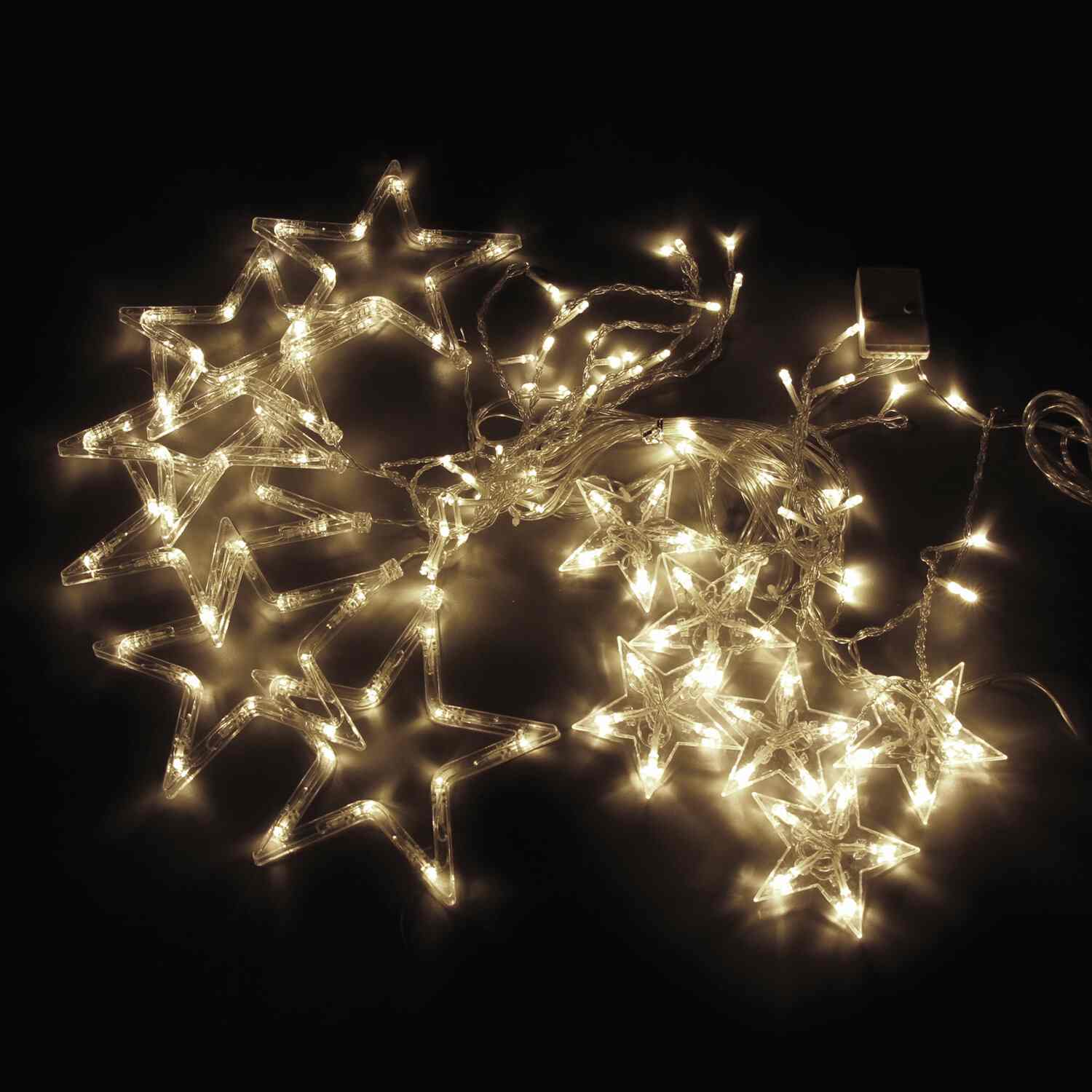 картинка Гирлянда штора, 3*1 м, 8 режимов, теплый белый, 138LED, "Звезды", 591338 от магазина Альфанит в Кунгуре