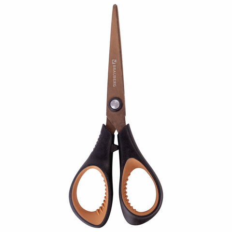 картинка Ножницы 165 мм, ассорти, титановое покрытие, 2-х сторонняя заточка, "Heavy Duty", BRAUBERG, 236789 от магазина Альфанит в Кунгуре