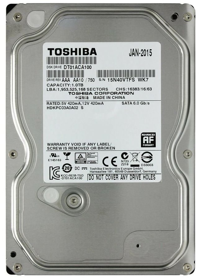 картинка Жесткий диск 1 TB Toshiba, DT01ACA100, SATA III, 3.5" от магазина Альфанит в Кунгуре