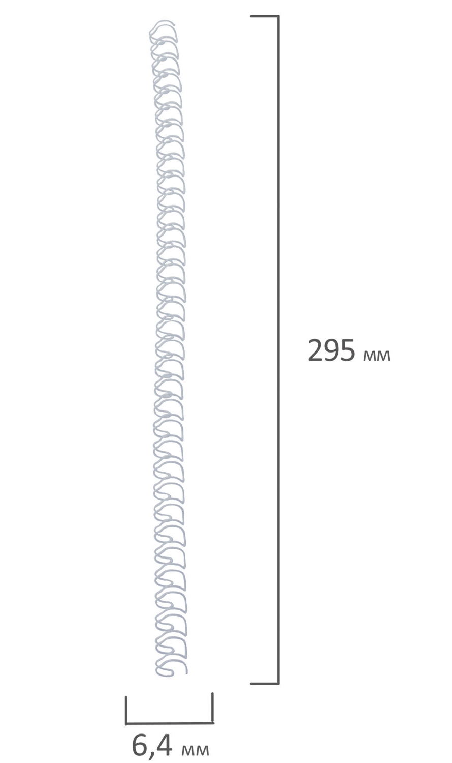 картинка Пружины для переплета 100 шт, 6,4 мм, на 2-45 л, металл, белый, BRAUBERG, 530822 от магазина Альфанит в Кунгуре