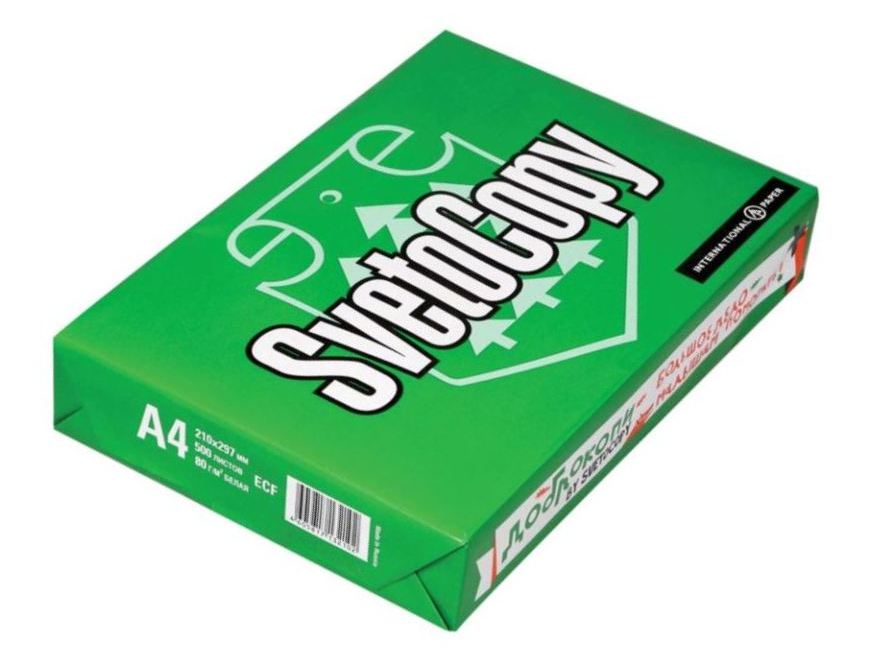 картинка Бумага офисная белая, А4, 500 л, 80 г/м2, 146%, класс С, "SvetoCopy", International Paper от магазина Альфанит в Кунгуре