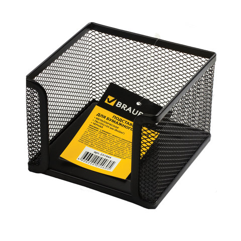 картинка Подставка для бумажного блока, 7,8*10,5*10,5 см, "Germanium", металл, черный, BRAUBERG, 231944 от магазина Альфанит в Кунгуре