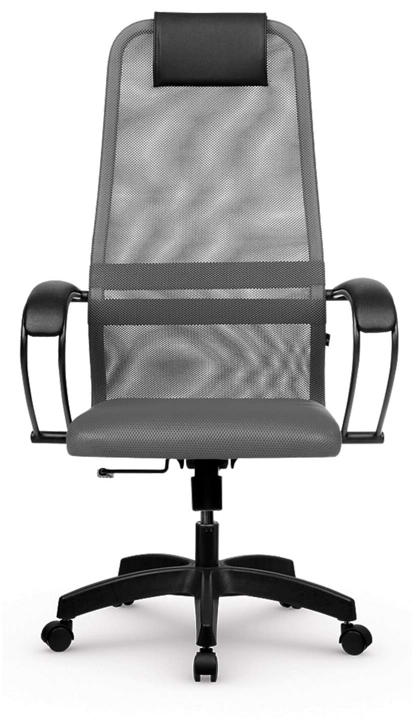 картинка Кресло офисное МЕТТА "SU-B-8", до 120 кг, пластик/ткань, серый, 532434 от магазина Альфанит в Кунгуре
